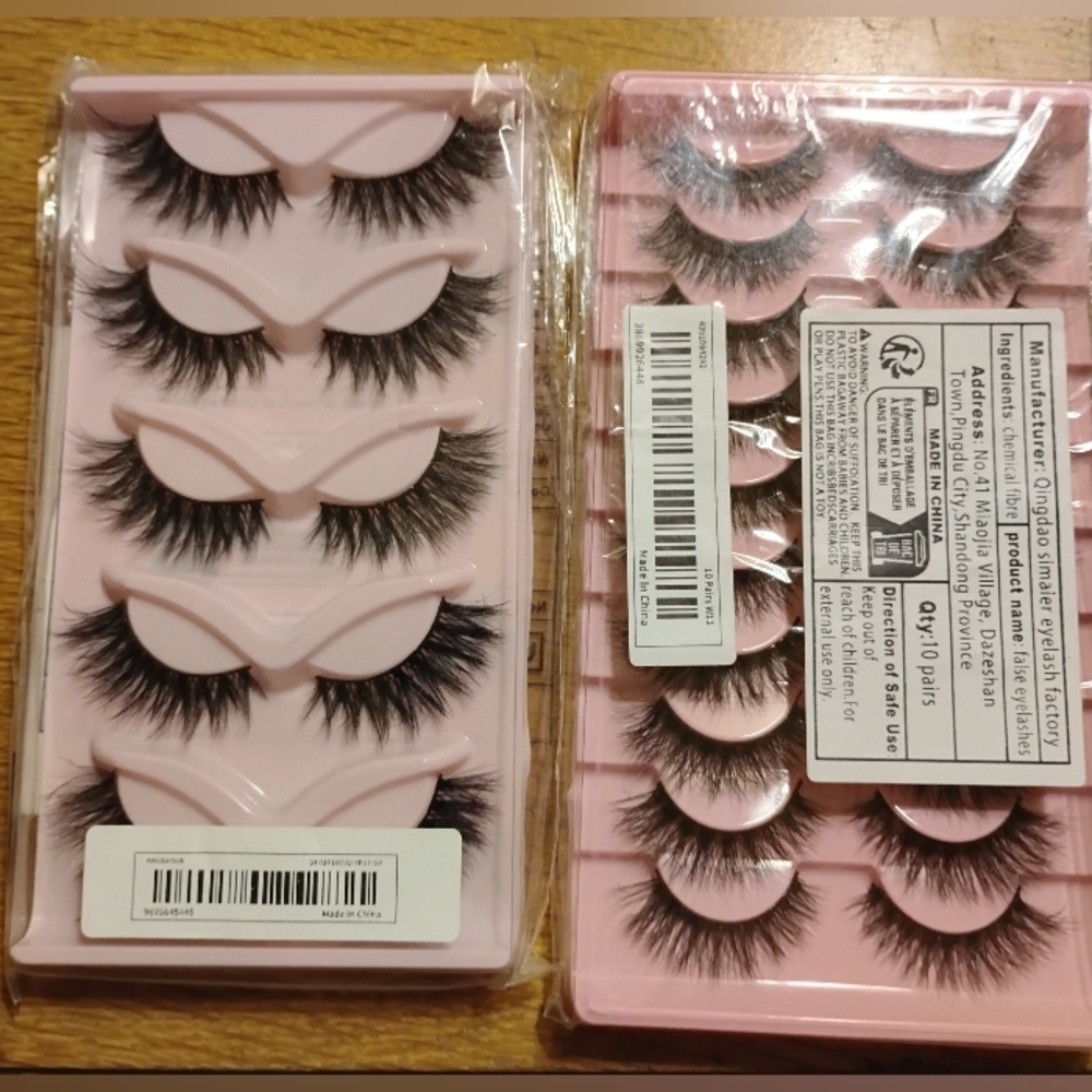 Shein 15 Pairs, Set Of 2 Voluminous Black False Eyelashes Pairs